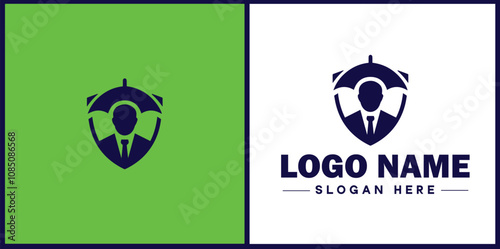 Insurance Broker icon Insurance agent Insurance adviser Insurance intermediary flat logo sign symbol editable vector
