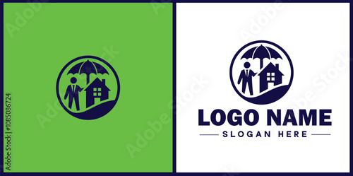Insurance Broker icon Insurance agent Insurance adviser Insurance intermediary flat logo sign symbol editable vector