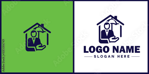Insurance Broker icon Insurance agent Insurance adviser Insurance intermediary flat logo sign symbol editable vector