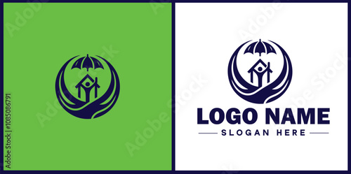 Insurance Broker icon Insurance agent Insurance adviser Insurance intermediary flat logo sign symbol editable vector
