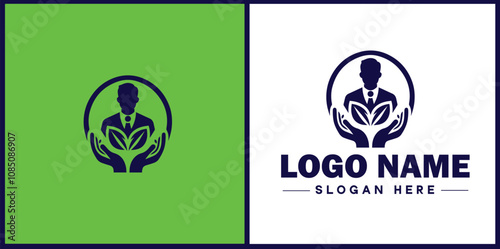 Insurance Broker icon Insurance agent Insurance adviser Insurance intermediary flat logo sign symbol editable vector