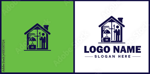 Insurance Broker icon Insurance agent Insurance adviser Insurance intermediary flat logo sign symbol editable vector