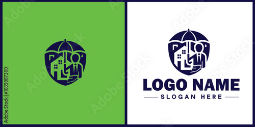 Insurance Broker icon Insurance agent Insurance adviser Insurance intermediary flat logo sign symbol editable vector