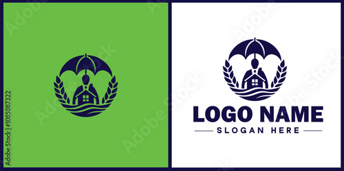 Insurance Broker icon Insurance agent Insurance adviser Insurance intermediary flat logo sign symbol editable vector