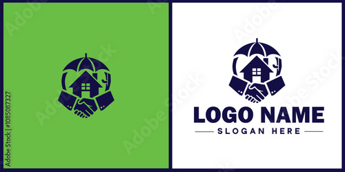 Insurance Broker icon Insurance agent Insurance adviser Insurance intermediary flat logo sign symbol editable vector