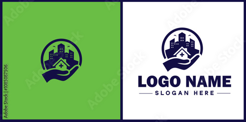 Insurance Broker icon Insurance agent Insurance adviser Insurance intermediary flat logo sign symbol editable vector
