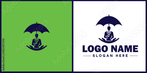 Insurance Broker icon Insurance agent Insurance adviser Insurance intermediary flat logo sign symbol editable vector