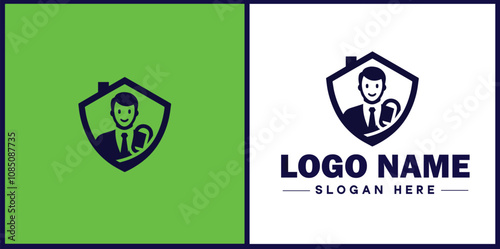 Insurance Broker icon Insurance agent Insurance adviser Insurance intermediary flat logo sign symbol editable vector