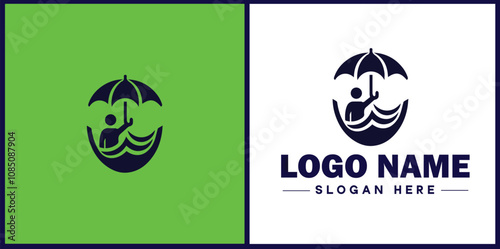 Insurance Broker icon Insurance agent Insurance adviser Insurance intermediary flat logo sign symbol editable vector