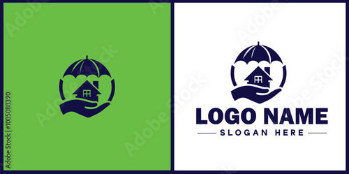 Insurance Broker icon Insurance agent Insurance adviser Insurance intermediary flat logo sign symbol editable vector