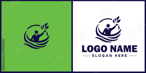 Insurance Broker icon Insurance agent Insurance adviser Insurance intermediary flat logo sign symbol editable vector