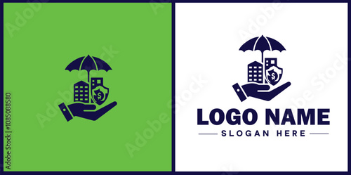 Insurance Broker icon Insurance agent Insurance adviser Insurance intermediary flat logo sign symbol editable vector