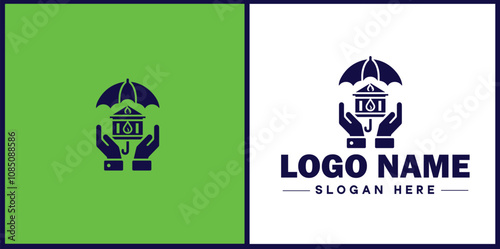 Insurance Broker icon Insurance agent Insurance adviser Insurance intermediary flat logo sign symbol editable vector