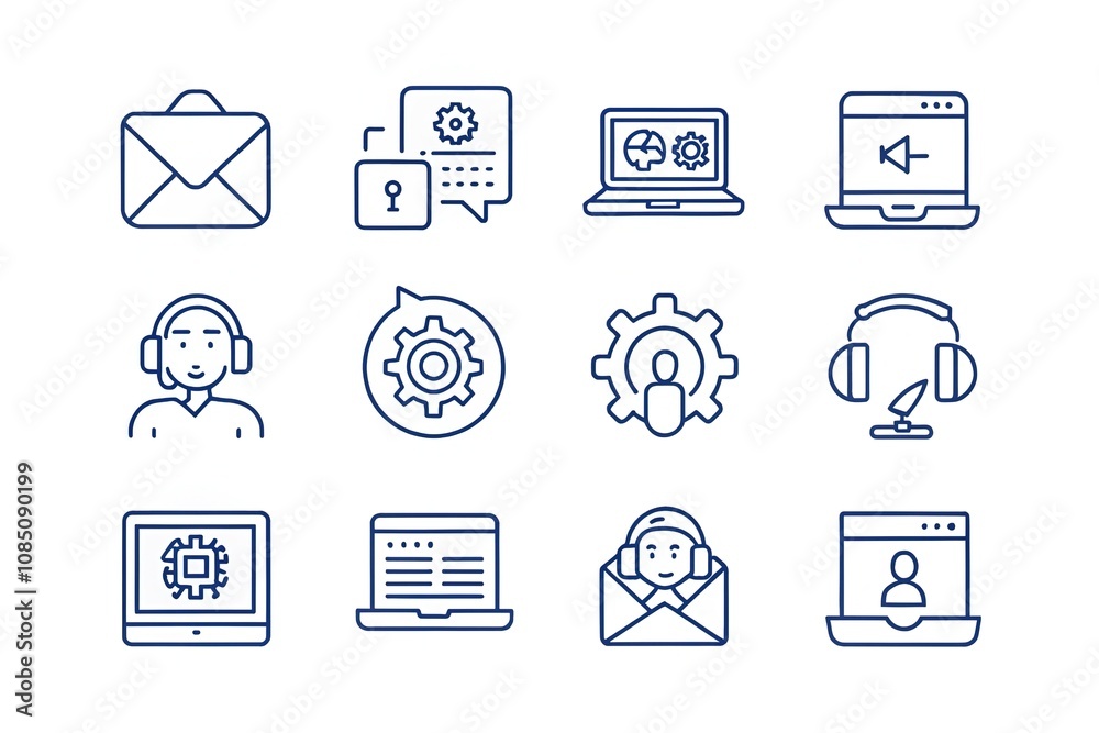 Web Tech Support Icons - Rule of Thirds Composition