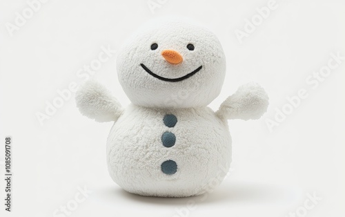 plush toy SNOWMAN on white background -