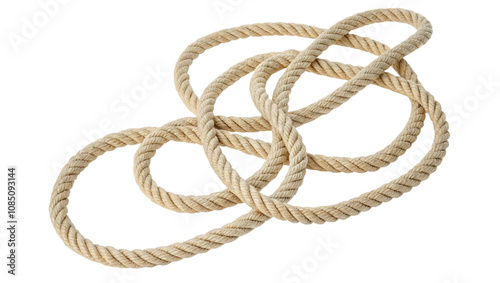 Tangled rope isolated on white transparent background Png