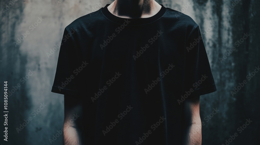 Silhouette of a person in casual black clothing. Silhouette of a person in casual black clothing.