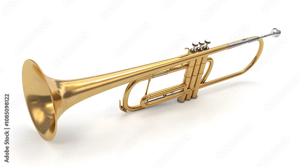 Classic trombone isolated on white background Classic trombone isolated on white background