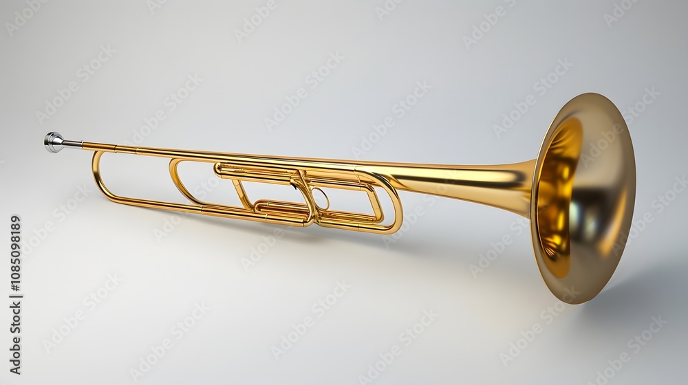 Obraz premium Elegant trombone showcasing intricate craftsmanship