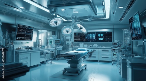 Sterile and Modern Operating Room Interior