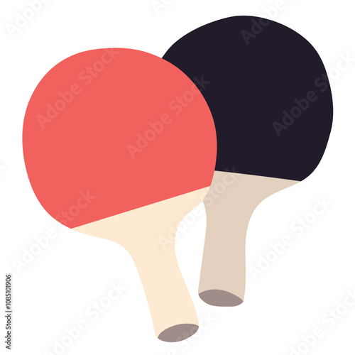 A Pair of Table Tennis Paddle Illustration Isolated on White Background