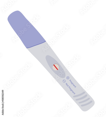 Pregnancy Test with Negative Result Illustration Isolated on White Background	