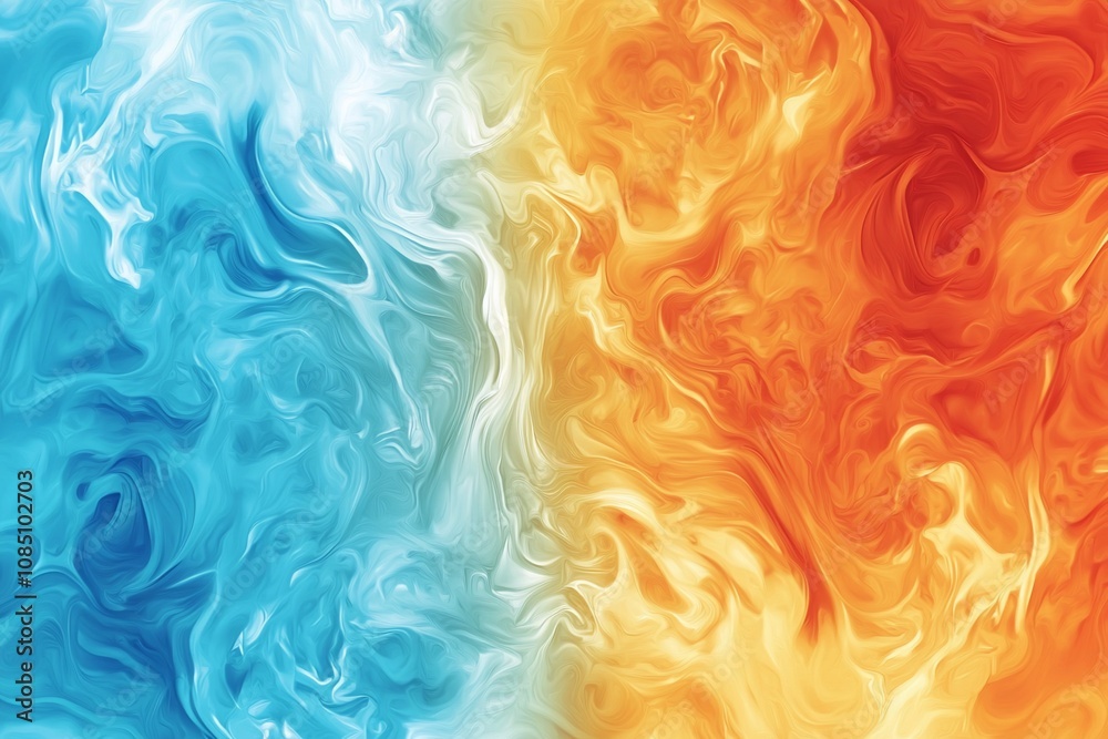 Dynamic Contrast of Fire and Water: Abstract Fluid Art Dynamic Contrast of Fire and Water: Abstract Fluid Art