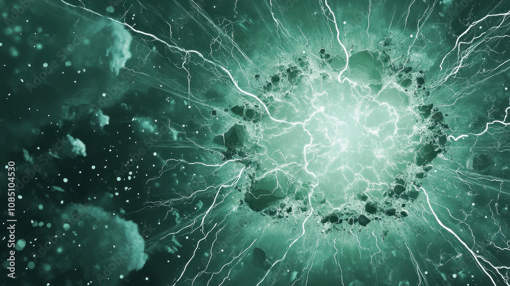 Obraz premium Bright Green Explosion in Comic Style Effect