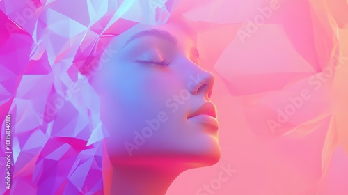 Abstract portrait depicting tranquility and serenity.