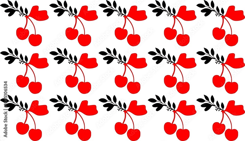 Illustration of an abstract flower background of cherries Illustration of an abstract flower background of cherries