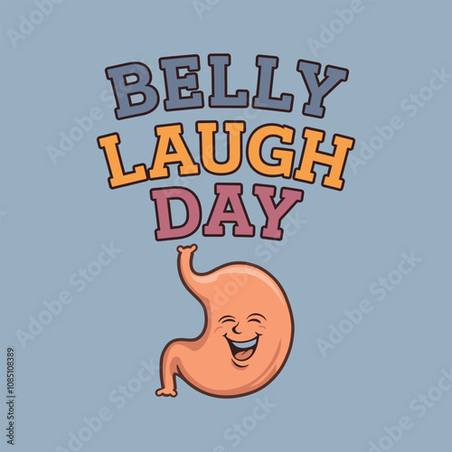 Belly Laugh Day T-Shirt Design – Fun Emoji Graphic for Happiness and Laughter
