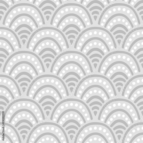 Vector seamless hand drawn pattern, fish scale print. Beautiful asian style design for textile, wallpaper, wrapping paper.