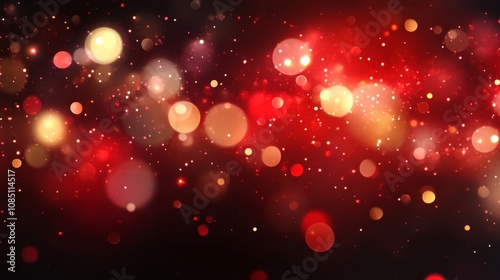 Red Bokeh Lights: Sparkling Abstract Background