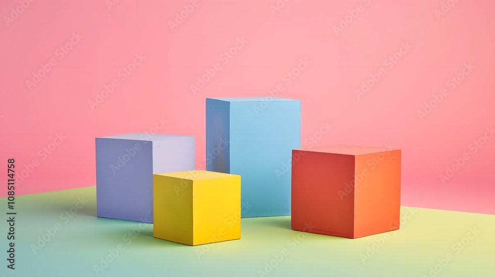 Abstract art with geometric color blocks Abstract art with geometric color blocks