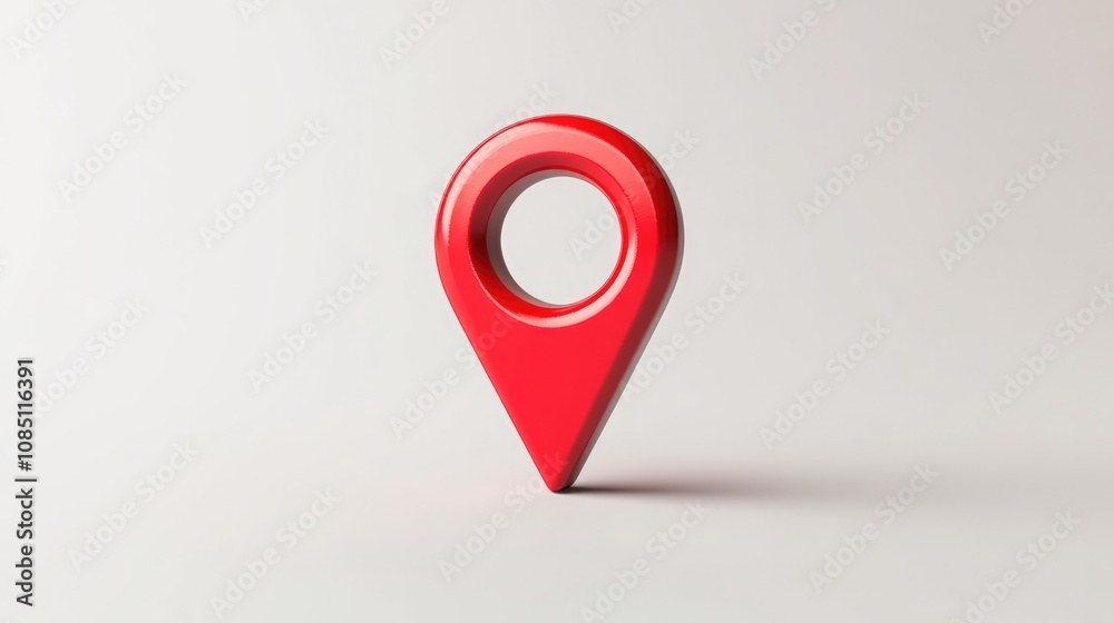 Red Location Pin on White Background Red Location Pin on White Background