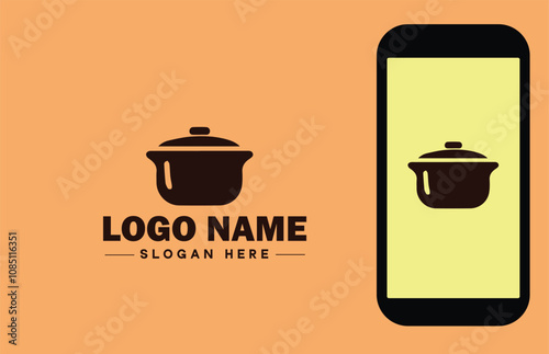 Kitchenware Brand icon Cookware brand Kitchen utensil manufacturer Culinary equipment label flat logo sign symbol editable vector