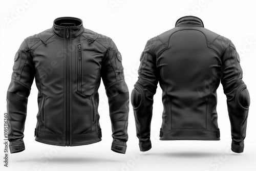 Premium Black Leather Motorcycle Jacket photo