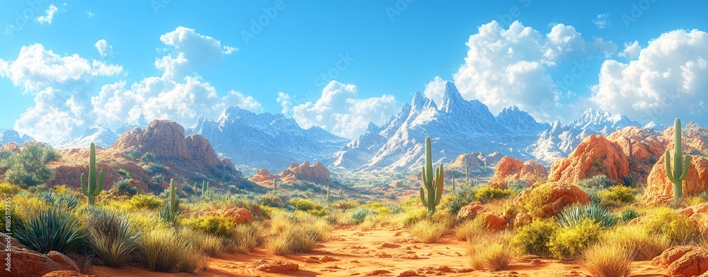 Naklejka premium Arizona desert landscape background. ai generative 