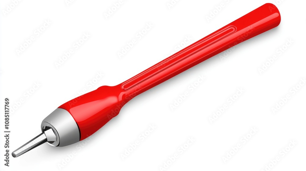 Red Screwdriver with a Silver Tip
