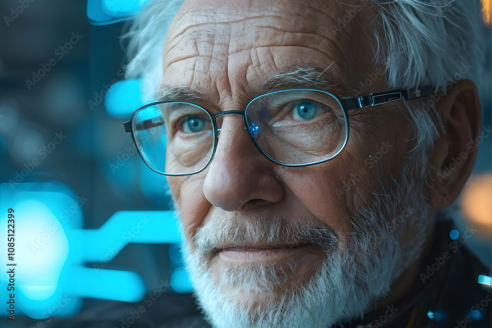 A man with glasses is smiling at the camera A man with glasses is smiling at the camera