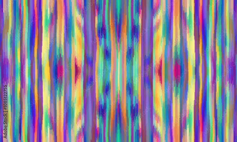 Washed teal blurry wavy ikat seamless vector pattern. Aquarelle effect boho fashion fabric for coastal nautical stripe wallpaper background. Stripes Washed teal blurry wavy ikat seamless vector pattern. Aquarelle effect boho fashion fabric for coastal nautical stripe wallpaper background. Stripes