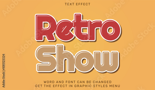 Retro show text effect in 3d style