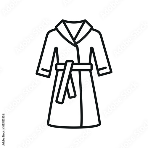 Bathrobe icon vector pajamas for bathroom or bedroom sleepwear or shower design simple and modern