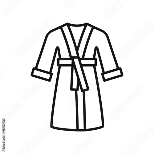 Bathrobe icon vector pajamas for bathroom or bedroom sleepwear or shower design simple and modern