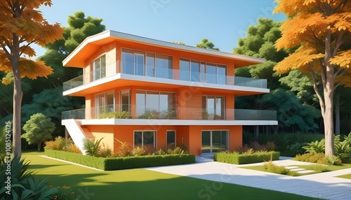 3d view of house model