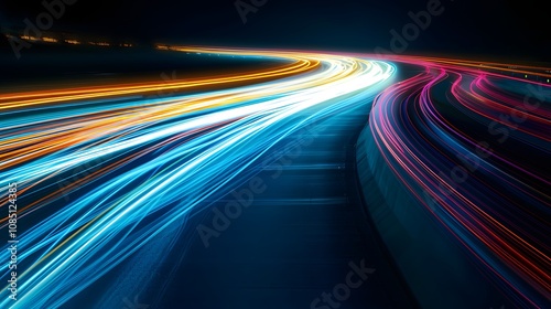 Motion art featuring dynamic light trails