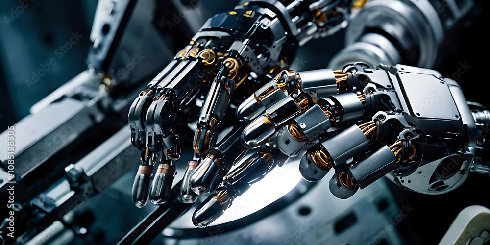 Fototapeta premium AI tech robot in industry, generative ai