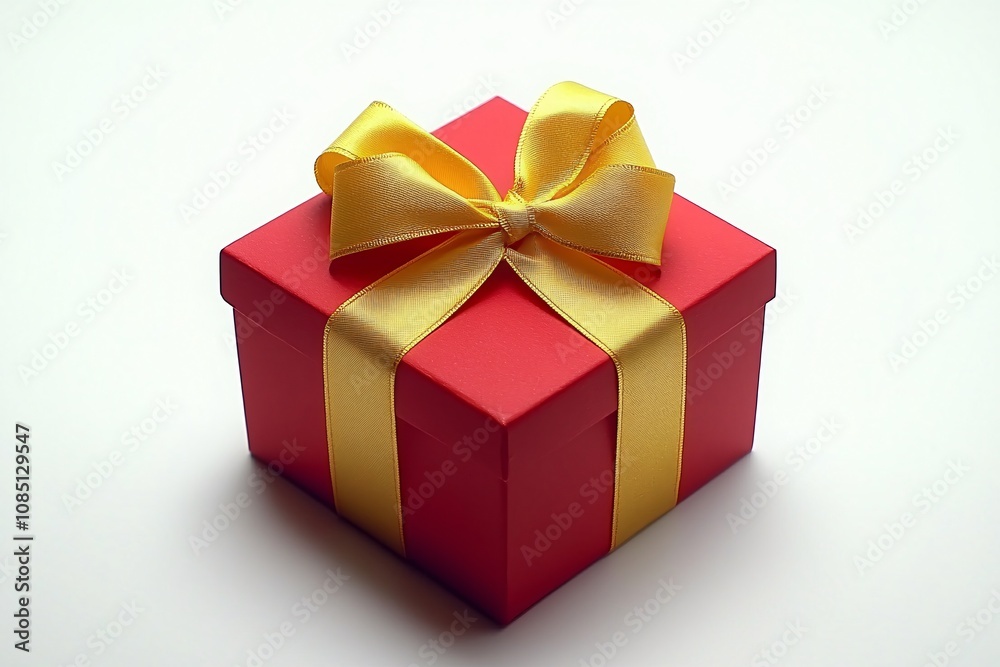 Red Gift Box with Golden Ribbon Red Gift Box with Golden Ribbon