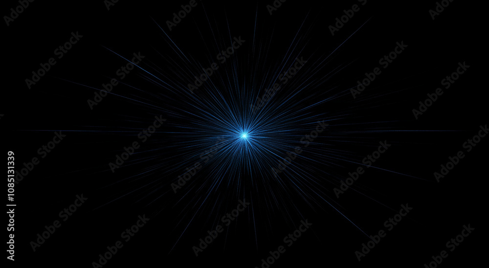 A digital rendering shows a bright blue light emanating from the center, expanding into thin, radial lines against a dark background A digital rendering shows a bright blue light emanating from the center, expanding into thin, radial lines against a dark background