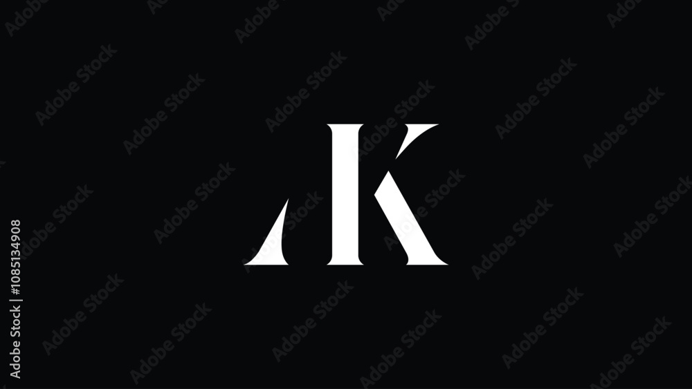 AK Initials Letter Logo Design Illustration Vector AK Initials Letter Logo Design Illustration Vector